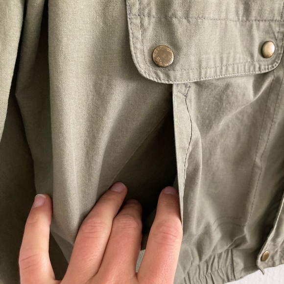 Vintage Army Green Utility Jacket Full Zip by 1134 Trendy Artsy Size Medium - Picture 6 of 13